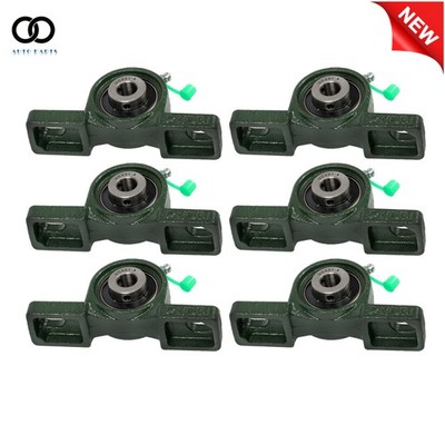 6Pcs UCP201-8 Pillow Block Mounted Ball Bearing 1/2'' Bore Dia Cast Iron Base