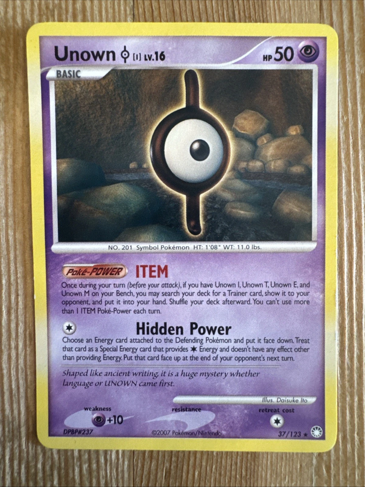 Pokémon TCG Unown I Mysterious Treasures 37/123 Regular Rare LP