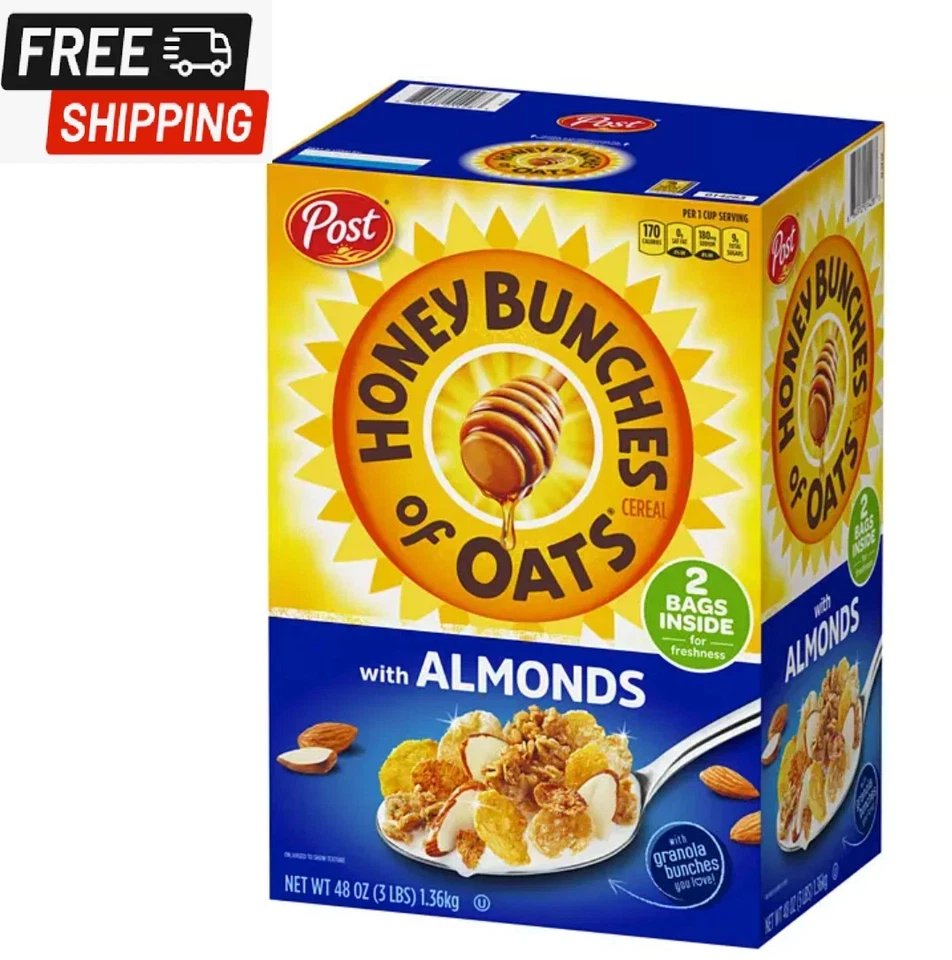 Ramos de miel de avena con almendras crujientes (48 oz., 2 paquetes) 2 Cajas Envío Rápido Foto 2 de 3