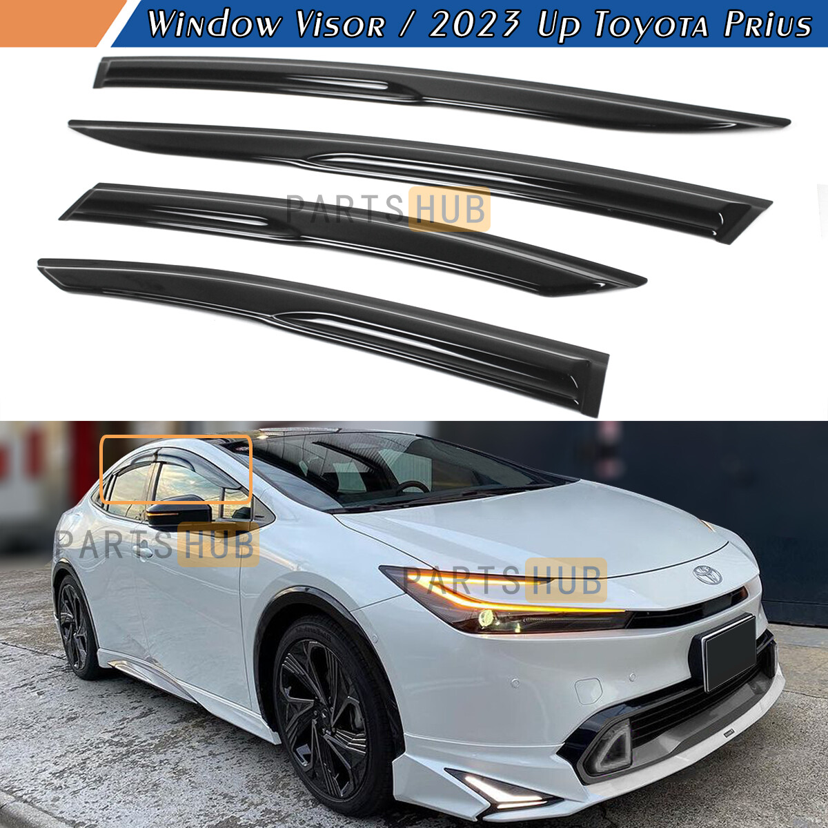 Prius Rear Windshield For 2023-26 Toyota Prius XW60 JDM 3D Wavy Mugen Style Window Visors ...