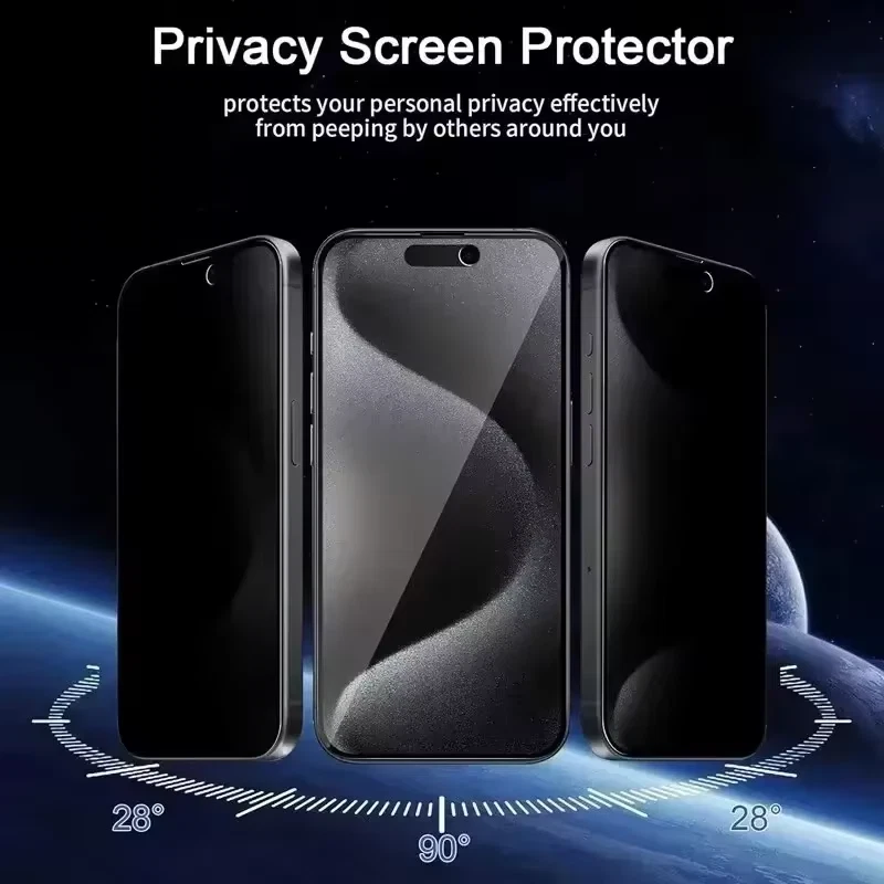 Full Cover Privacy Screen Protector for phone 11 12 13 14 15 Pro Max 8 plus Best - Image 2 of 4