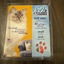 Soft Claws, Nail Caps for Cats, Small, Pink, 40 ct. Brand New