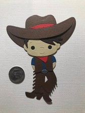 HANDMADE Die Cut 1 Cowboy Scrapbook / Card Embellishment