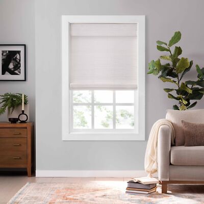 Eclipse Bamboo Roman Shades for Windows (27'' x 72''), Semi-Privacy