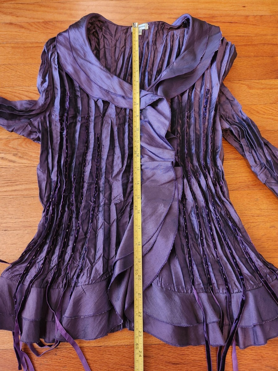 Vintage Y2K Agora Purple Crinkle Frill Fairy Whimsygoth Vintage Y2K Agora Purple Crinkle Frill Fairy Whimsygoth