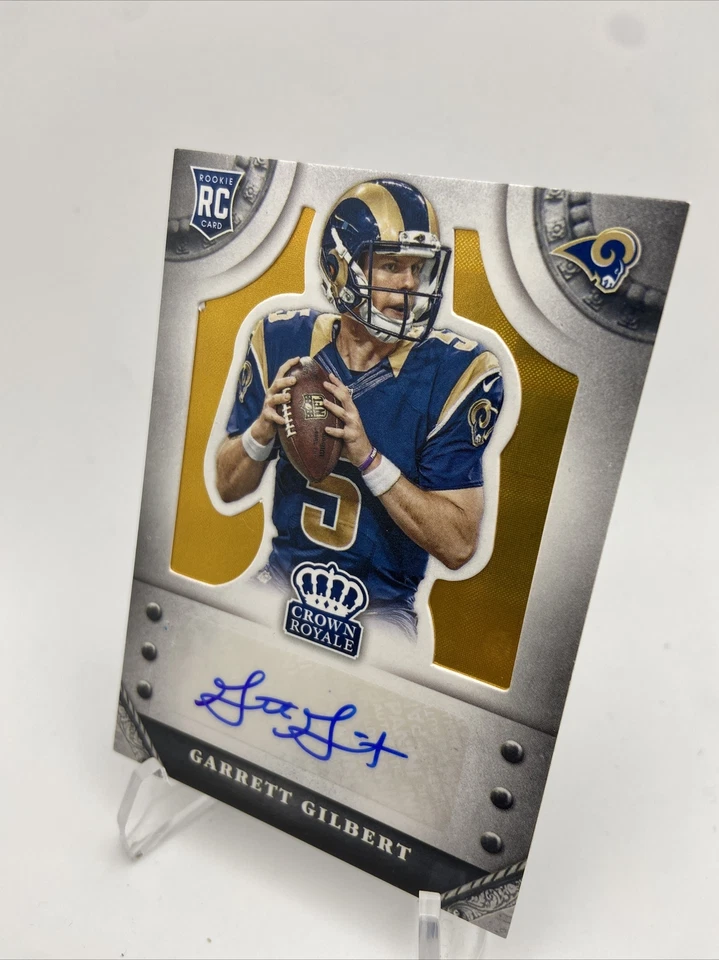 GARRETT GILBERT 2014 PANINI CROWN ROYALE ORANGE ROOKIE AUTO RC #D 20/25 - Image 3 of 4