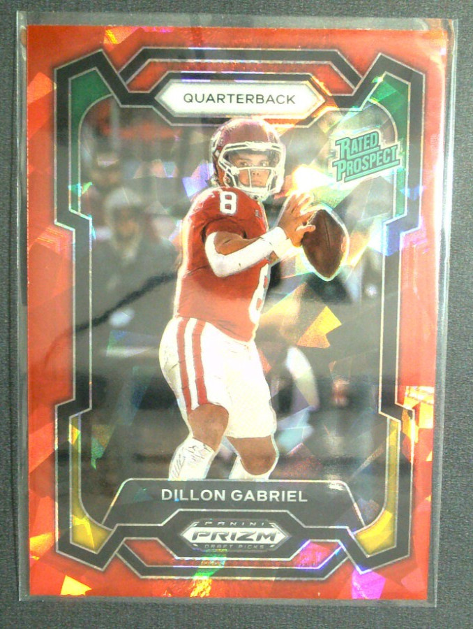 2024 Panini Prizm DP Dillon Gabriel Rated Prospect Red Ice Prizm Rookie Card 197