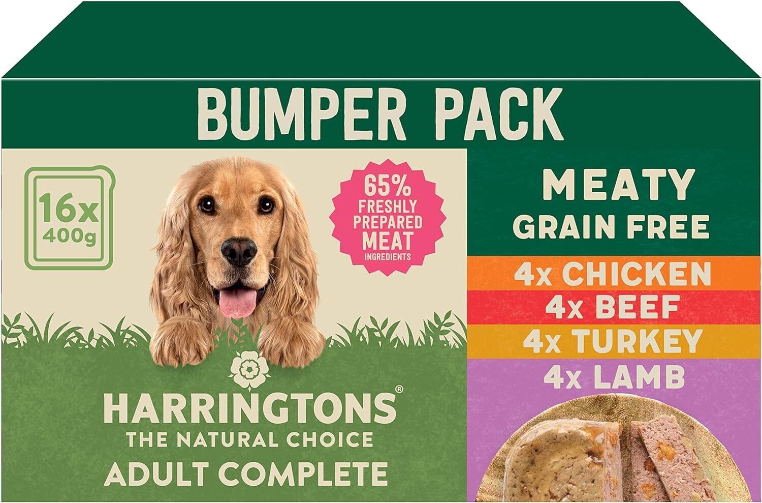 Harringtons Fresh Meaty Recipes With Veg Adult Free Dog Food - X 400G Grain Size 16 - Image 5