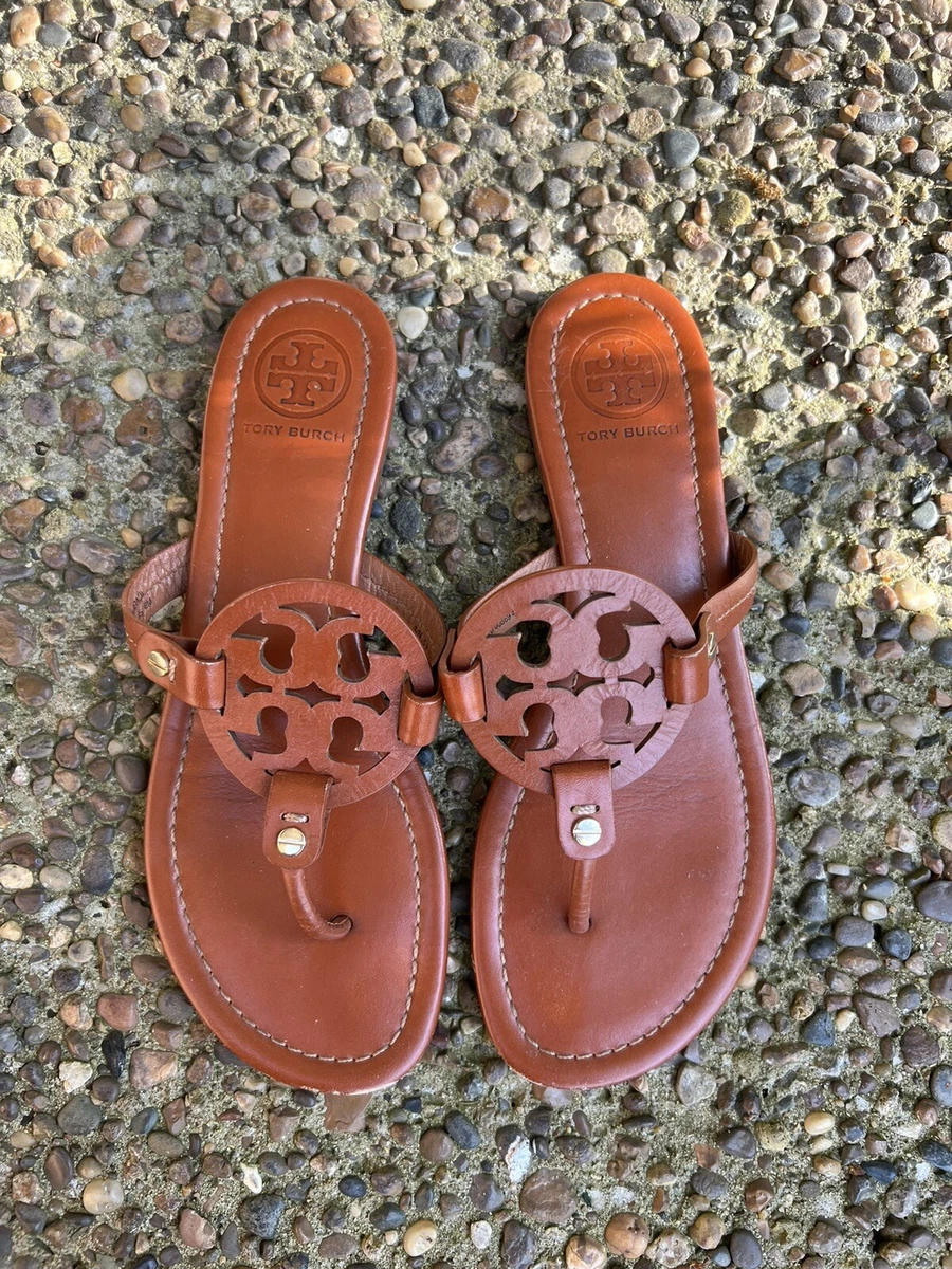 Tory Burch Miller Leather Sandals Vintage Vachetta Size 8 eBay