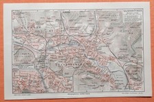 Saarbr&uuml;cken St. Johann Innere Stadt Umgebung historischer Stadtplan 1909 Stra&szlig;en