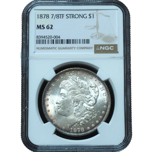 1878 7/8TF Strong Morgan Dollar MS62 NGC - Light Peripheral Toning