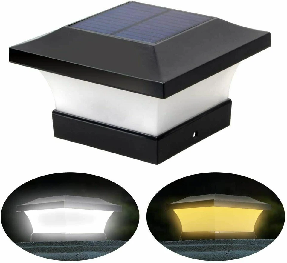 1/2/4PCS LED Solar Light Post Cap Square Fence Light Garden Patio Landscape Lamp - Image 2 of 4