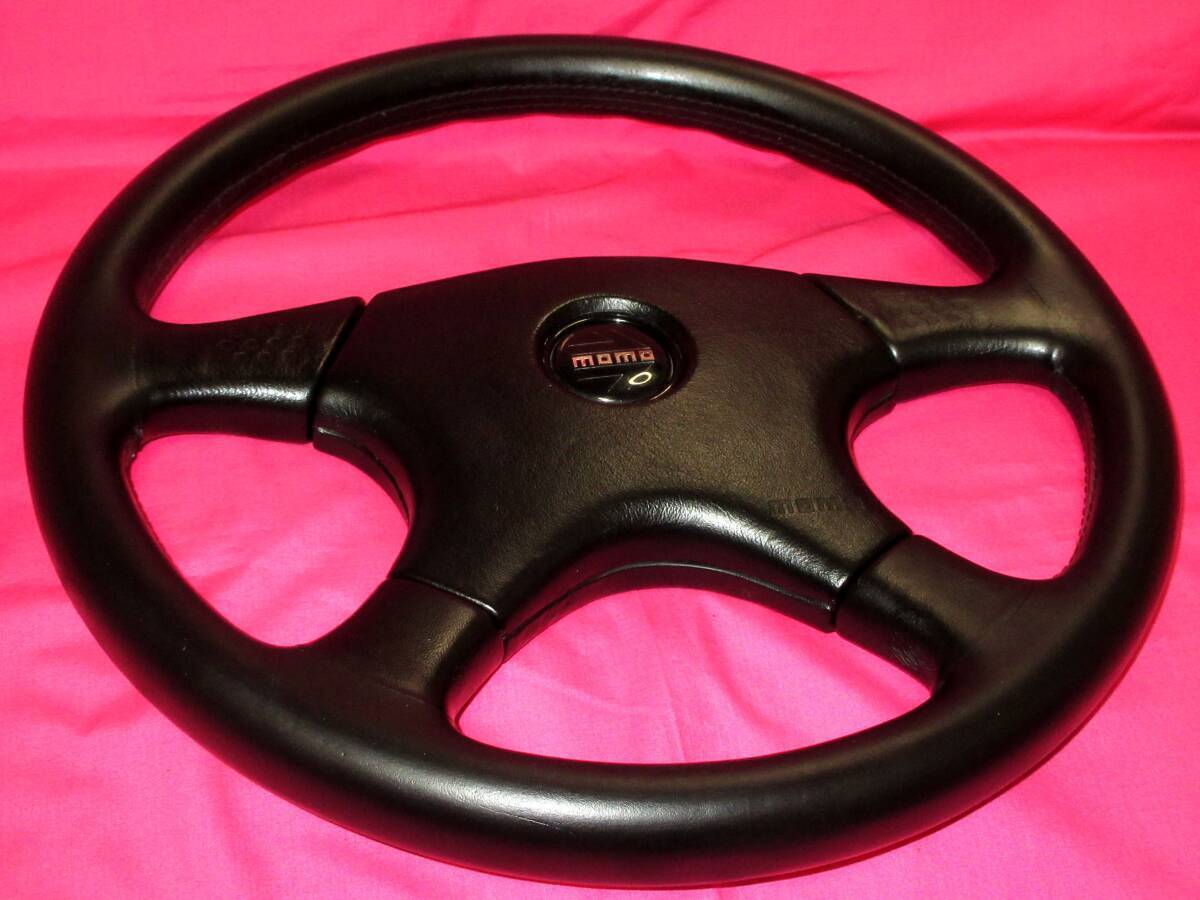 MOMO Olympic Steering Wheel 36Φ Black Leather & Black Pad F MOMO Olympic Steering Wheel 36Φ Black Leather & Black Pad F