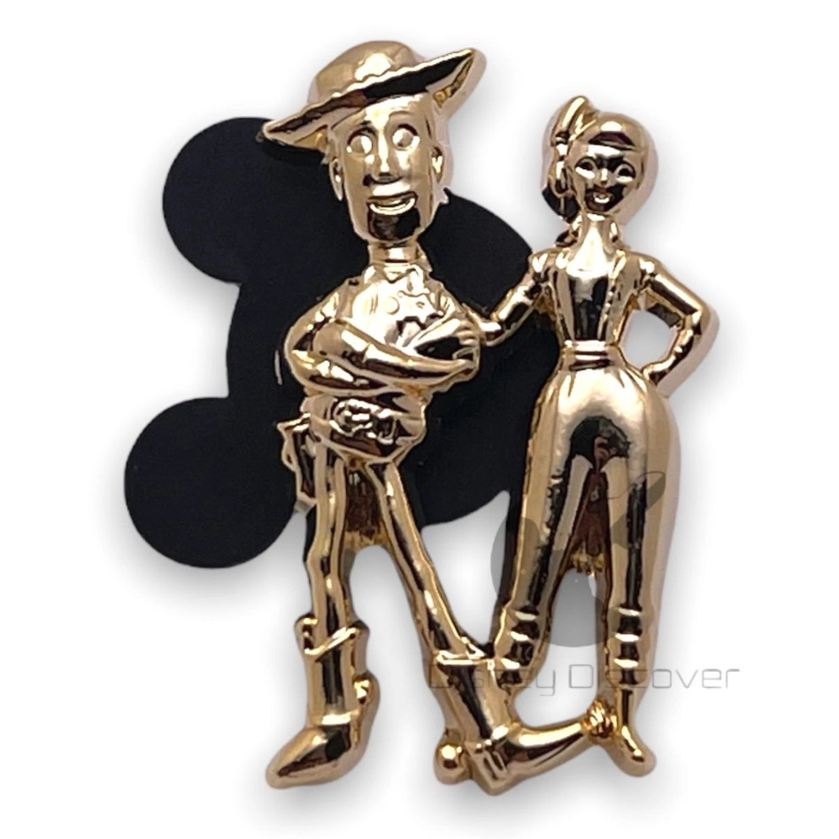 Disney Parks Tiny Kingdom Pin 50th Fab 50 Gold Statue Sheriff  Woody and Bo Peep