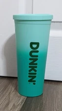 Dunkin Donuts - 24oz Teal Rainbow Acrylic Travel Cup Tumbler WOUT Straw 2023