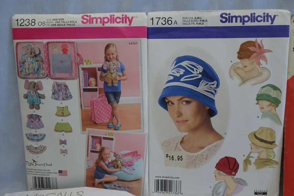 Lot of 12 Craft Patterns Toys HATS Bags SCARECROW Baby Seat Cover APRONS Waverly - Image 2 of 4