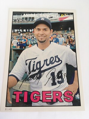 2016 Topps Heritage Jumbo 5x7 Anibal Sanchez Tigers 106 #'d 06/49