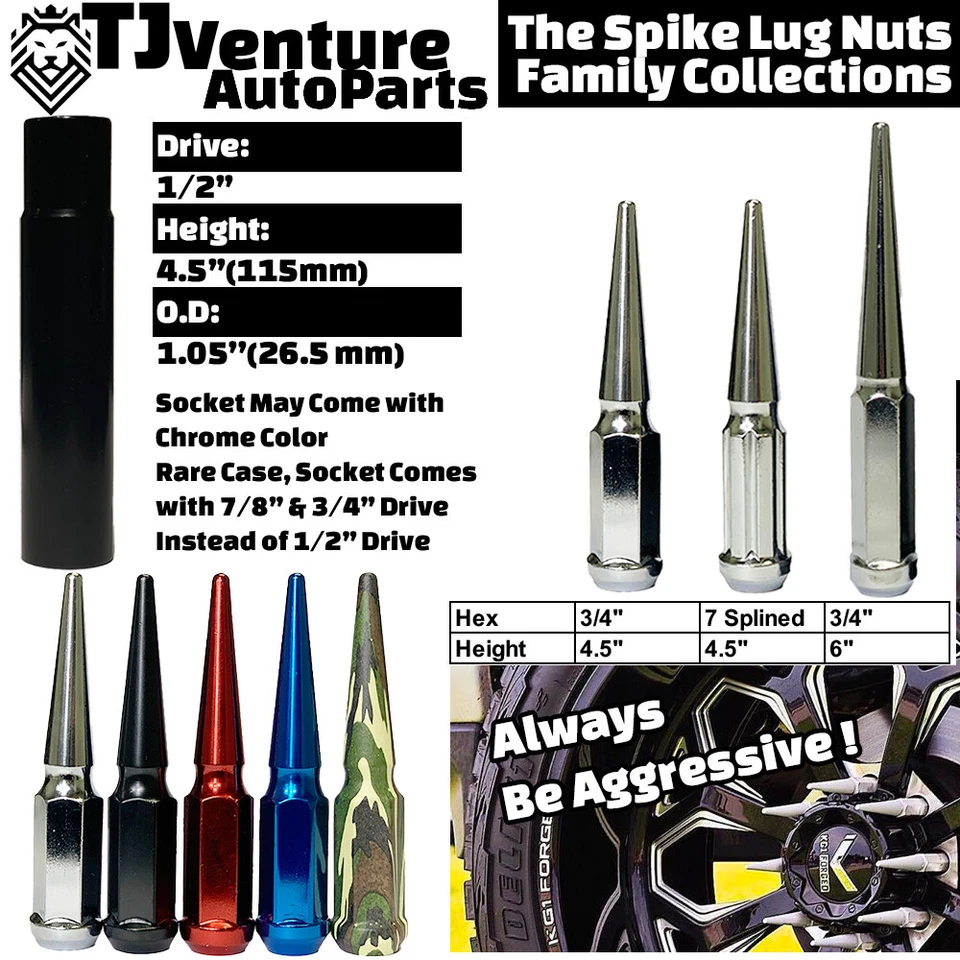 Tuerca de clavo 20 piezas roja 4,5" de alto 14x1,5 + llave Grand Cherokee Wrangler Gladiator Foto 3 de 3