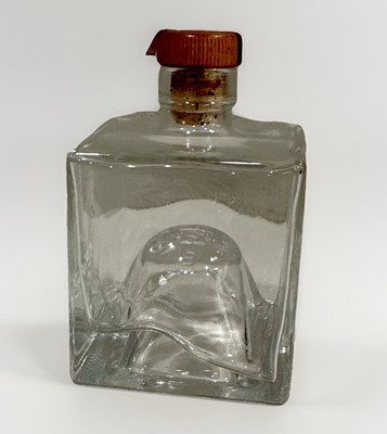 Vintage Whiskey Bottle With Lid Discontinued Square Bruno Style Bottle Empty