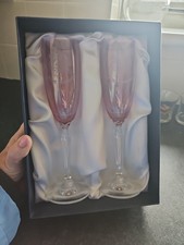 Bohemia Crystal Ruby Wedding Champagne Glasses Set - Z#9002