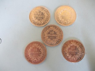 5 PIECES DE 10 FRANCS HERCULE ARGENT ETATS SUPERBE
