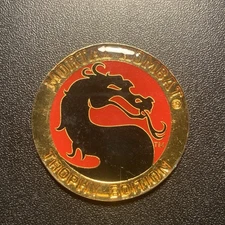Vintage Mortal Kombat 18k Gold Plated Pog Slammer Trophy Edition 1992 Midway