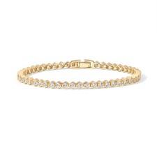PAVOI 14K Yellow Gold Plated 2mm Cubic Zirconia 6.5 Inches,