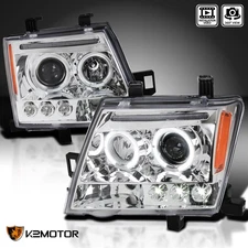 Clear Fits 2005-2015 Xterra LED Halo Projector Headlights Lamps Left+Right 05-15