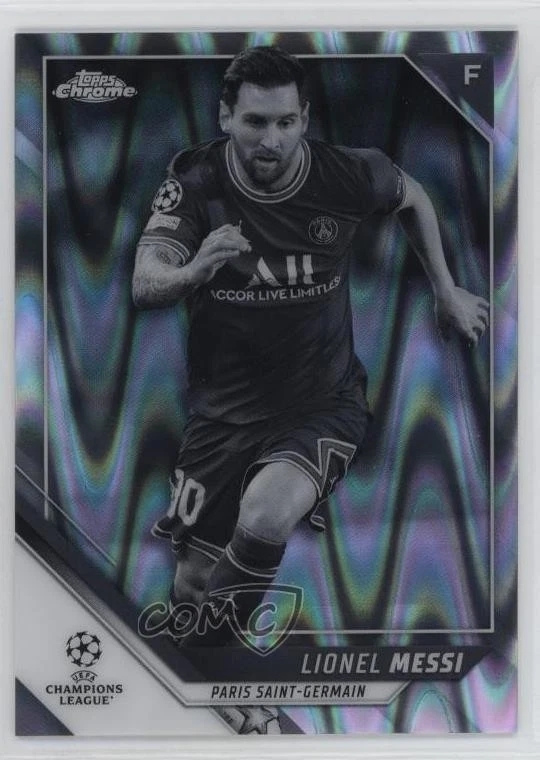 Carte à Collectionner Lionel Messi PSG - Topps Chrome UCL 2021-22 Refractor #100