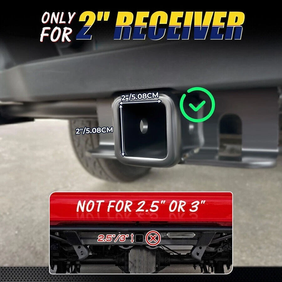 2'' Receiver 6'' Drop Rise Adjustable Trailer Tow Hitch Dual Ball-W/Lock 18500lb - Image 3 of 4