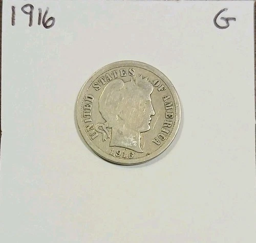 1916 Barber Dime - Good 90% Silver - Free Shipping