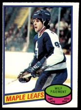 1980-81 O-Pee-Chee Vintage OPC Set Break Wilf Paiement Toronto Maple Leafs #225