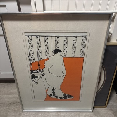 Aubrey Beardsley lithograph La Dame aux Camélias  Matted & Framed 24W X  32 T