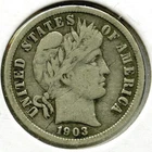 1903-O Barber Silver Dime - New Orleans Mint - Q438