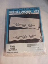 BUCILLA Needlework Kit 1619 Tubing PIllow-Cases NIP VINTAGE