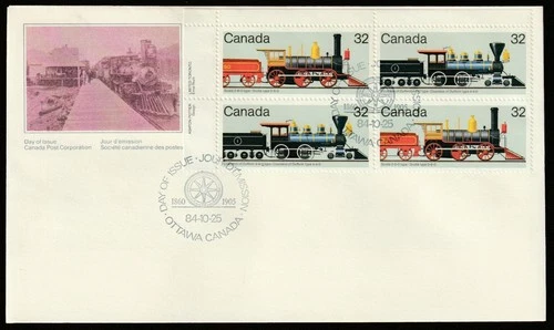 Canada #1037a, Canadian Locomotives-2, UL PB, Official First Day Cover, FDC 1984