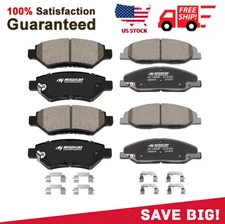 Front + Rear Ceramic Brake Pads Set  Quality For 2008 - 2014 Cadillac CTS