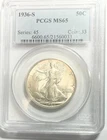 1936-S Walking Liberty Half Dollar - PCGS MS65 - Beautiful Coin