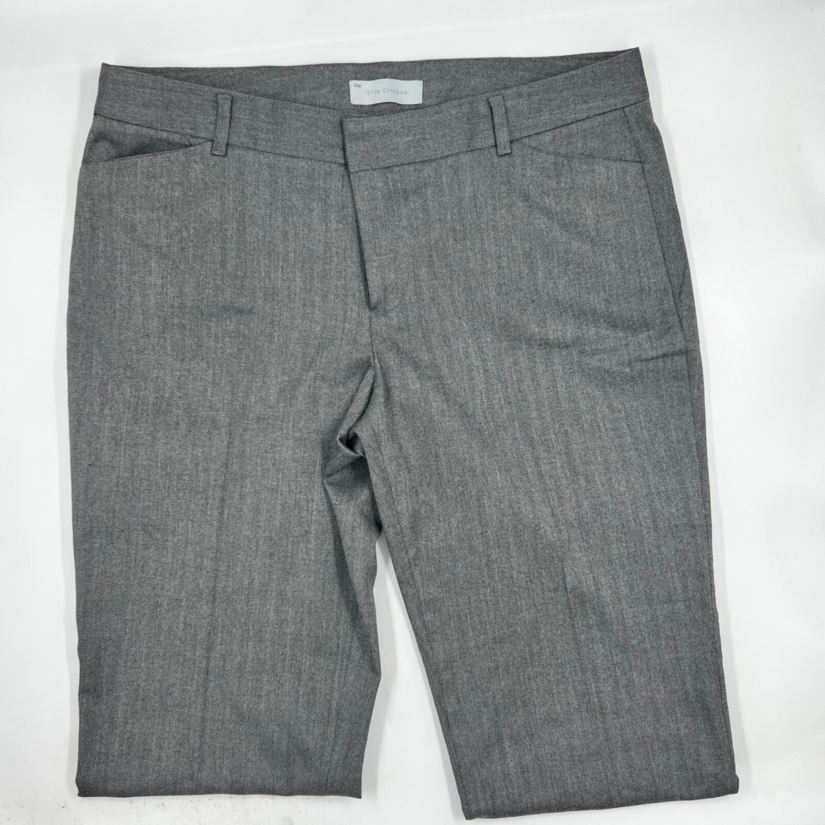 Gap Womens Slim Cropped Dress Pants Size 10 Gray Polyester Stretch