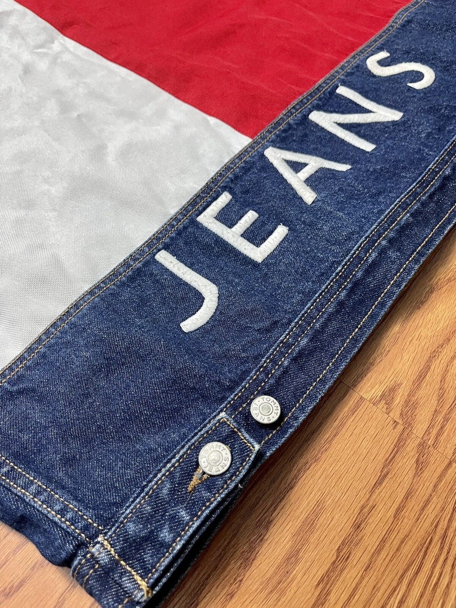 Hilfiger Denim スタジャン VINTAGE TOMMY HILFIGER DENIM JEAN JACKET BLUE SZ LARGE FITS
