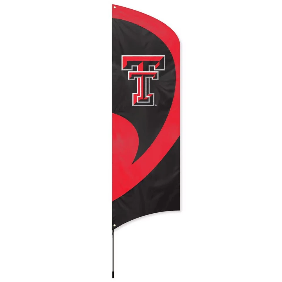 BANDERA DEL EQUIPO TEXAS TECH RED RAIDERS 8,5 PIES DE ALTURA 11,5' POLE SIGN BANNER UNIVERSIDAD Foto 4 de 4