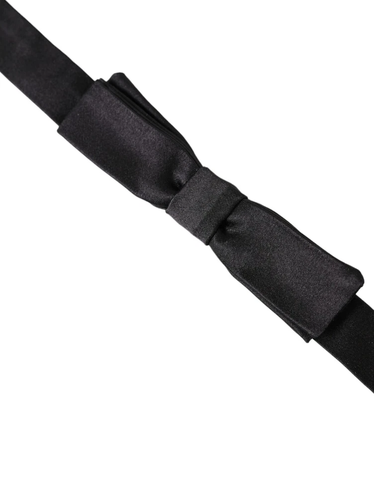 Pajarita DOLCE & GABBANA Gris Oscuro 100% Seda Cuello Ajustable Hombres Papillon 150usd Foto 2 de 4