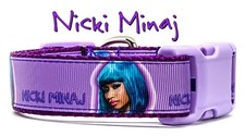 Nicki Minaj dog collar Handmade adjustable buckle 1" or 5/8" wide or leash Rap 