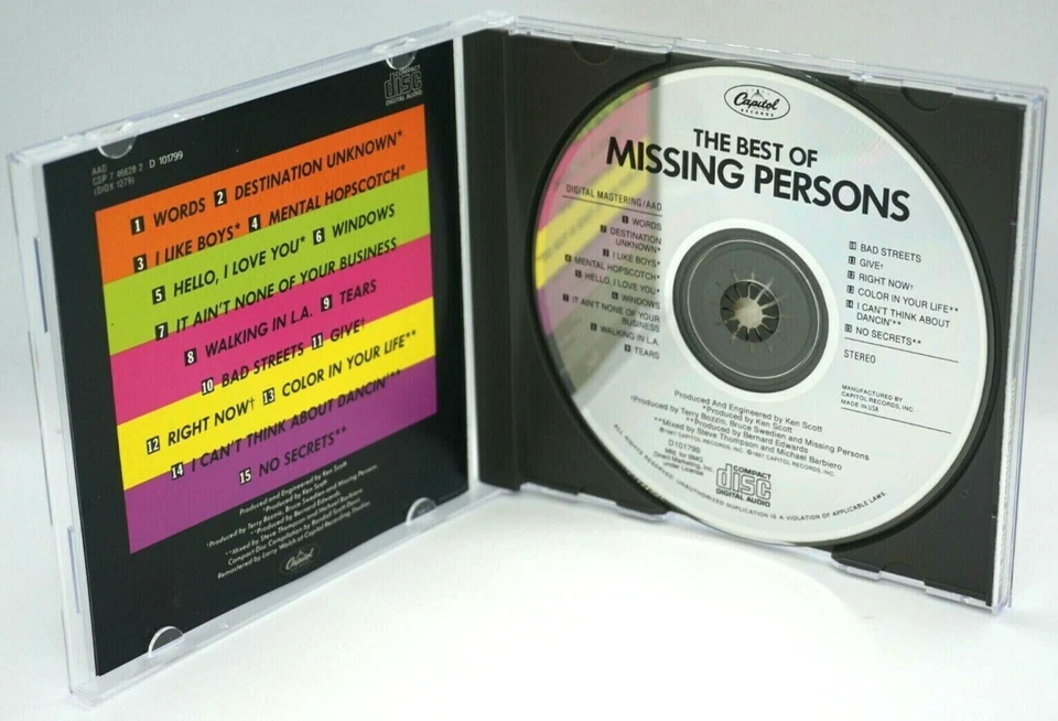 Missing Persons : The Best Of CD Album (US Early Press 1987) - Dale Bozzio - HTF - Image 3 of 3