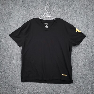 True Religion T Shirt Mens XL Extra Large Black V Neck Short Sleeve  Pullover Tee