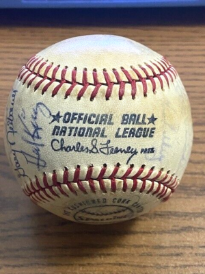 希少Hankyu Braves 直筆サイン記念品 Blue Thunder等 1971 ATLANTA BRAVES TEAM SIGNED AUTOGRAPHED ONL BASEBALL! HANK