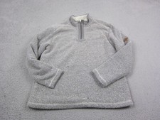 Orvis Sweatshirt Adult Extra Large XL Gray 1/4 Zip Sweater Mens Sherpa Lined
