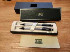 Cross Metropolis Set Black  & Chrome Ballpoint Pen & Pencil  New In Box Conoco