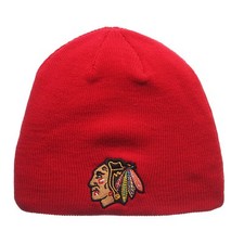 NHL Chicago Blackhawks Men's Edge Knit Beanie Red 3D Embroidery