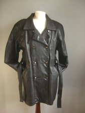 Vintage Real Leather Jacket 16 18 Belt Rock Milan Steampunk Biker Mod Military